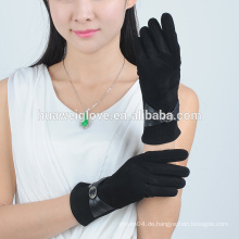 Qualitätsfrauen arbeiten preiswerte Velourslederlederhandschuhe um